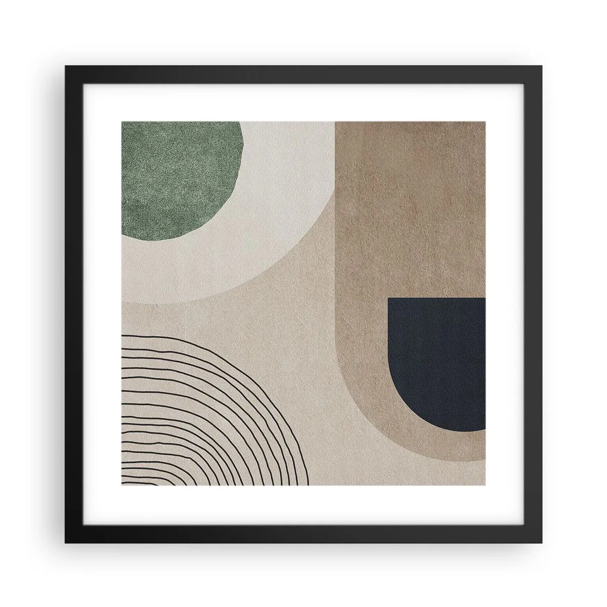 Pôster com moldura preta - A gentileza do oval - 40x40 cm