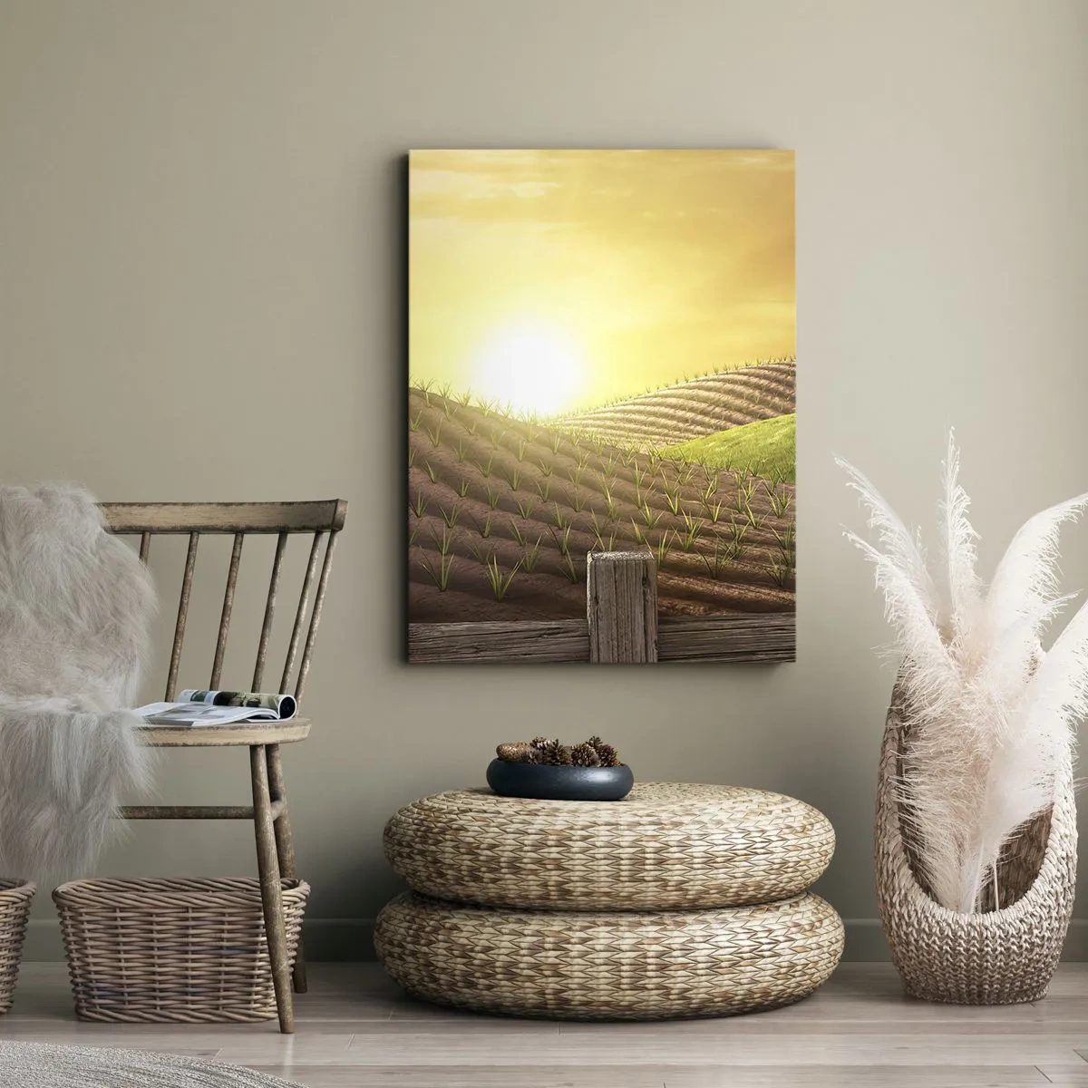 Quadro em tela - Uma fazenda como num conto de fadas - 70x100 cm