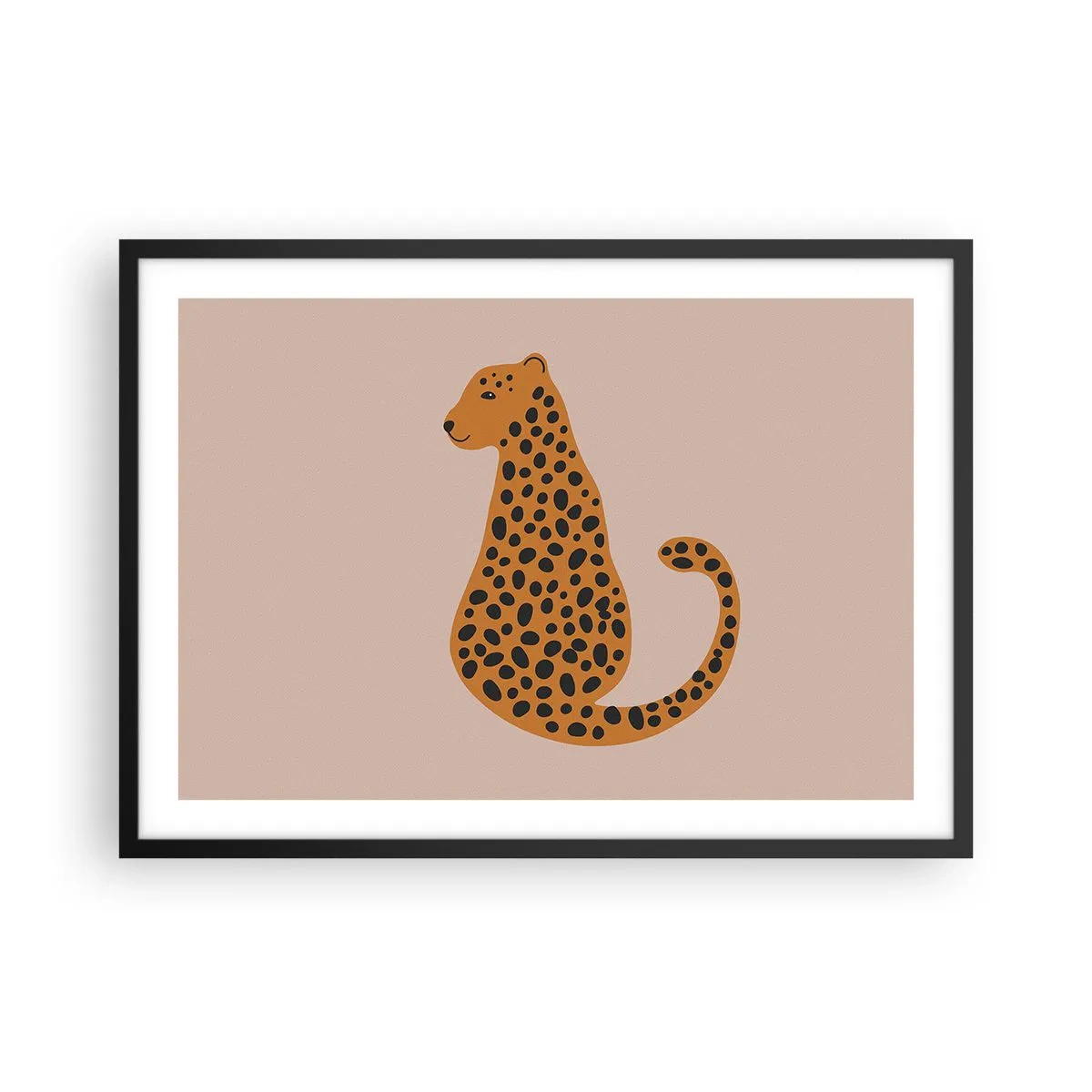 Pôster com moldura preta - A estampa de leopardo está na moda - 70x50 cm