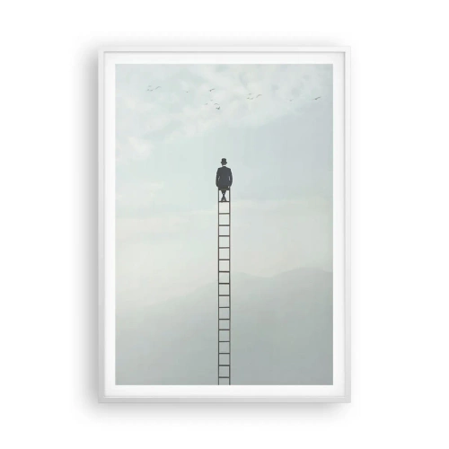 Pôster em moldura branca - Vá além - 70x100 cm