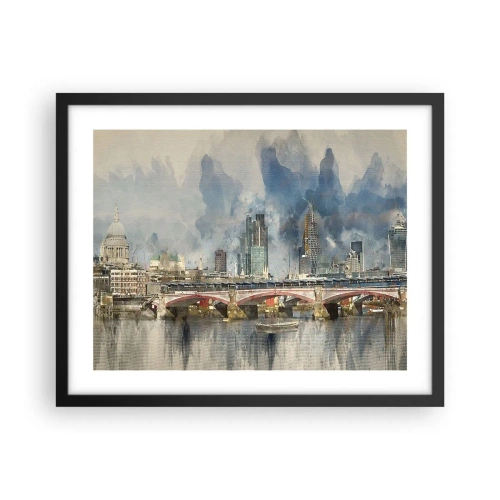 Pôster com moldura preta - Londres em toda a sua glória - 50x40 cm