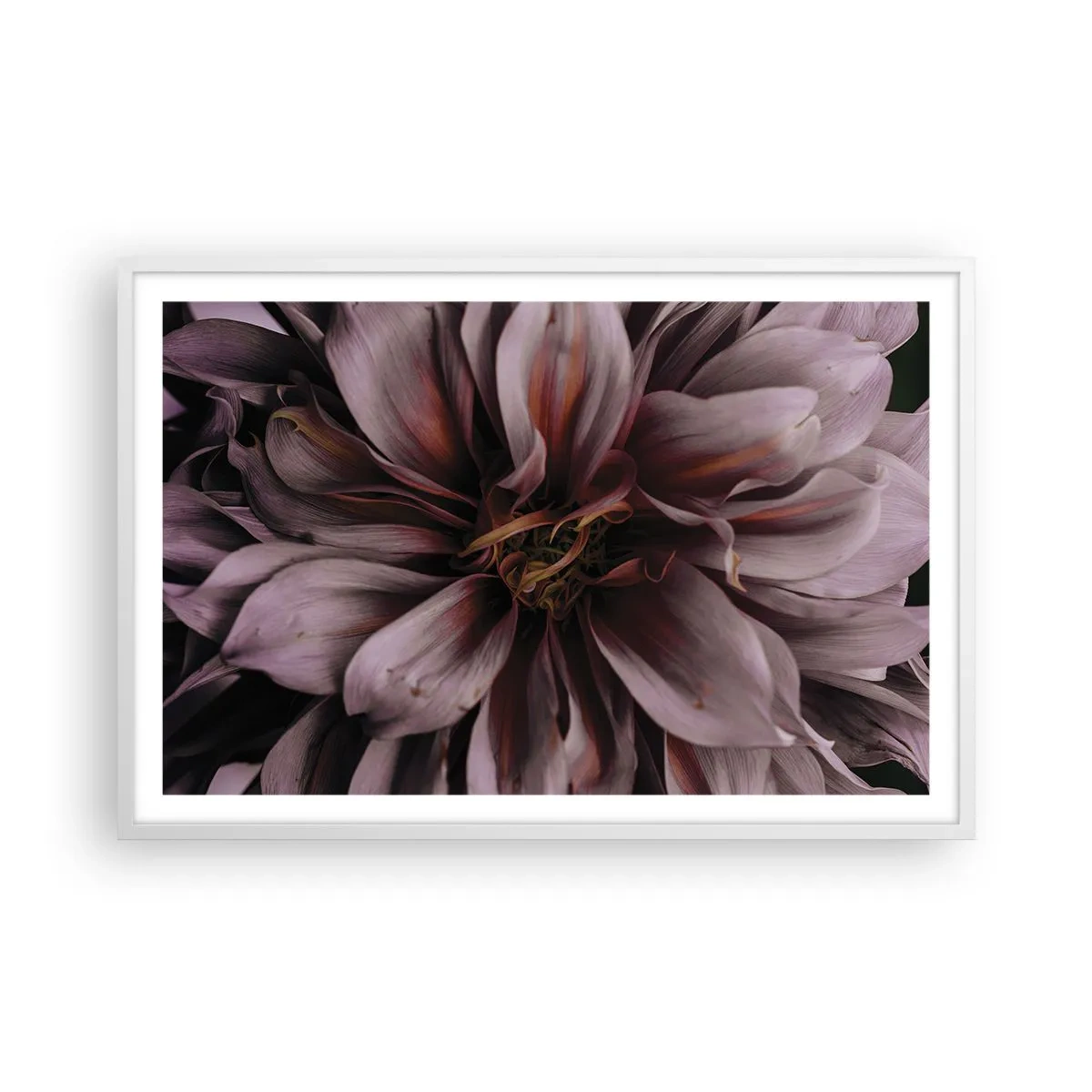 Pôster em moldura branca - Coração de flor - 91x61 cm