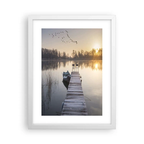 Pôster em moldura branca - Voltarei dentro de algum tempo - 30x40 cm