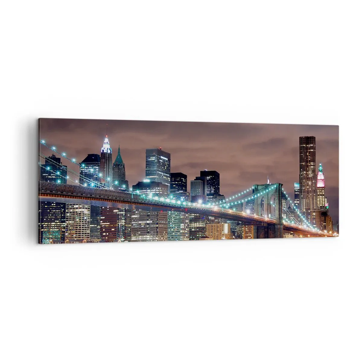 Quadro em tela - Luzes de uma cidade grande - 140x50 cm