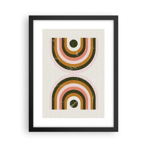 Pôster com moldura preta - Abstração gêmea - 30x40 cm