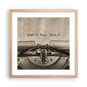 Pôster com moldura de carvalho claro - Conta-me - 40x40 cm