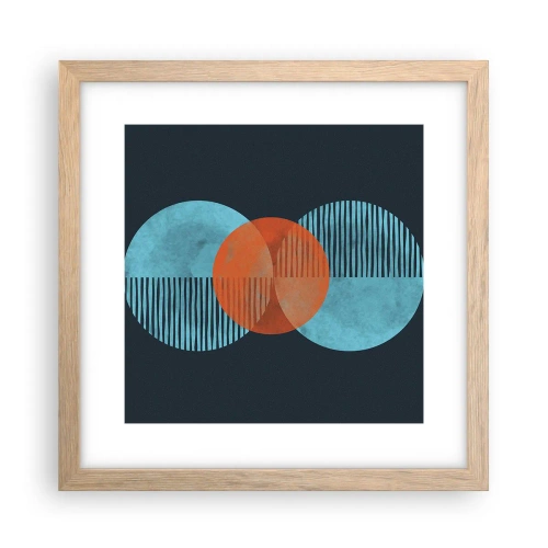 Pôster com moldura de carvalho claro - Obras de arte simétricas - 30x30 cm