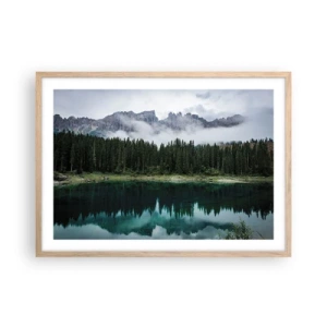 Pôster com moldura de carvalho claro - Calma, silêncio, não vamos acordar a água... - 70x50 cm