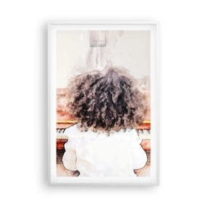 Pôster em moldura branca - Num mundo novo - 61x91 cm