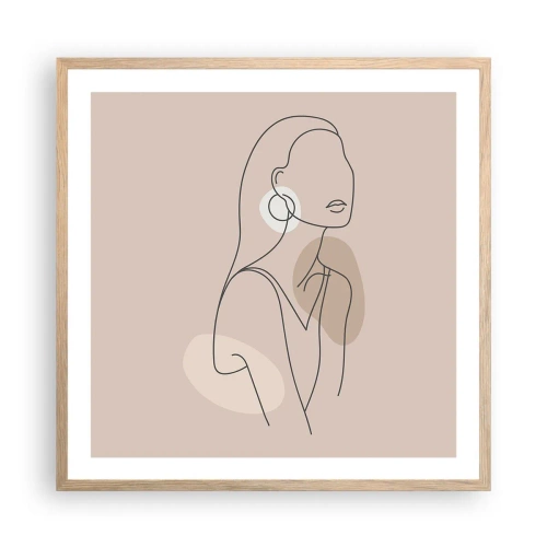 Pôster com moldura de carvalho claro - Um ícone da feminilidade - 60x60 cm