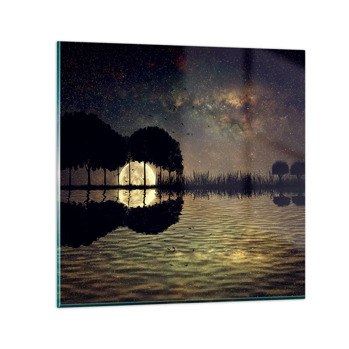Quadro em vidro - Uma noite no Fim do Mundo - 50x50 cm
