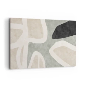 Quadro em tela - Composição com motivo preto - 120x80 cm
