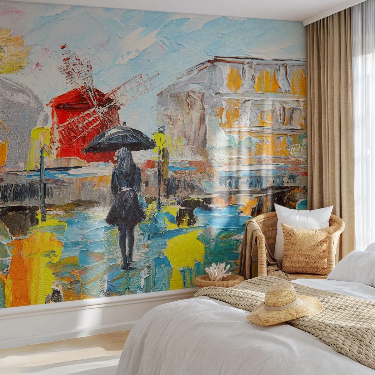 Papel de Parede Premium Canvas - Lendas parisienses - Mulher, Paris, Cidade - 500x350 cm