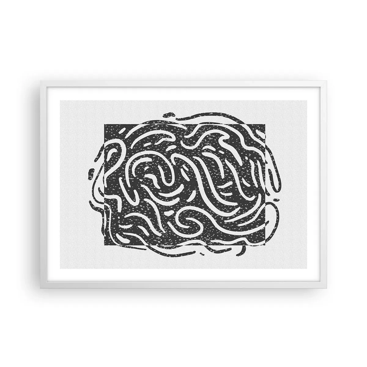 Pôster em moldura branca - Resumo: dança da alegria - 70x50 cm