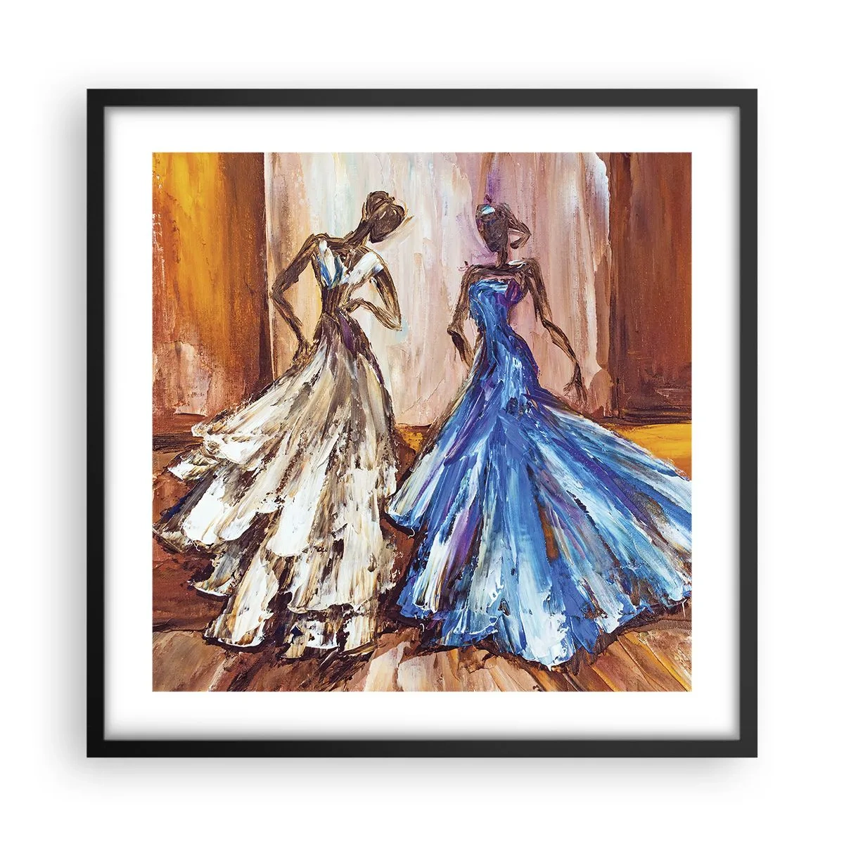 Pôster com moldura preta - Uma bela dupla - 50x50 cm