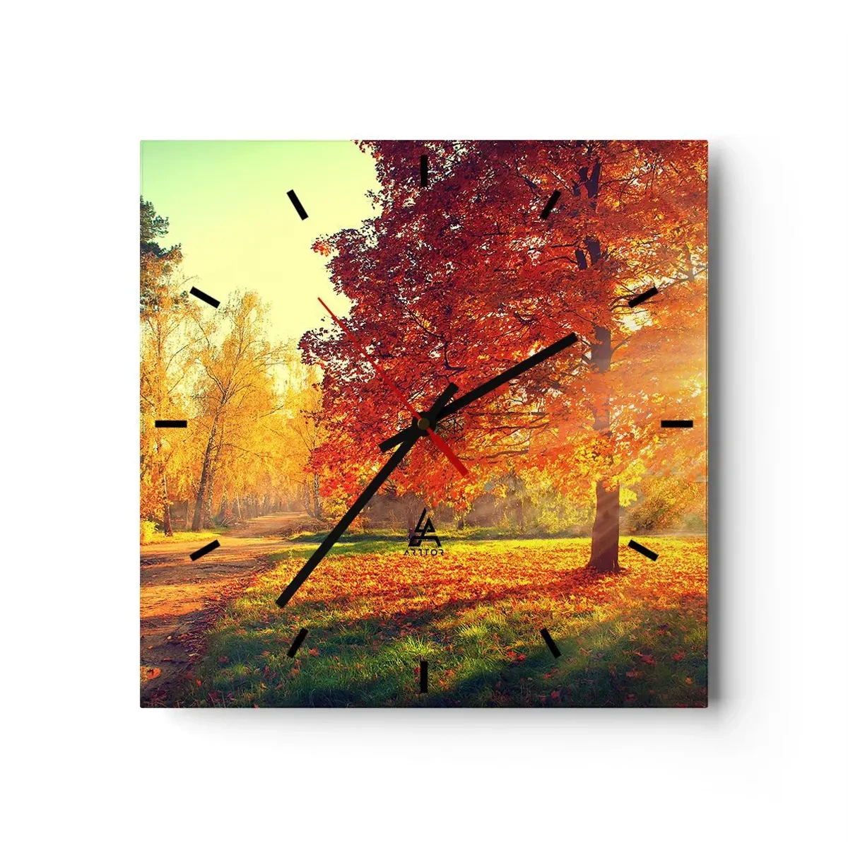 Relógio de parede - Relógio em vidro - O vermelho é lindo - 30x30 cm