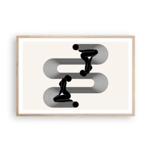 Pôster com moldura de carvalho claro - Simetria sensual - 91x61 cm