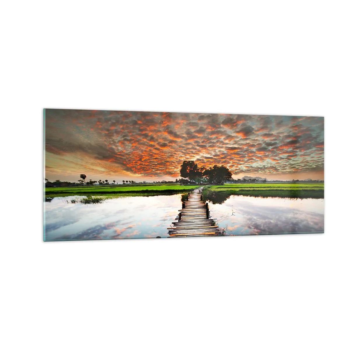 Quadro em vidro - Abra os braços - respire - 100x40 cm