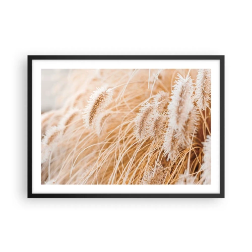 Pôster com moldura preta - O murmúrio dourado das plantas - 70x50 cm