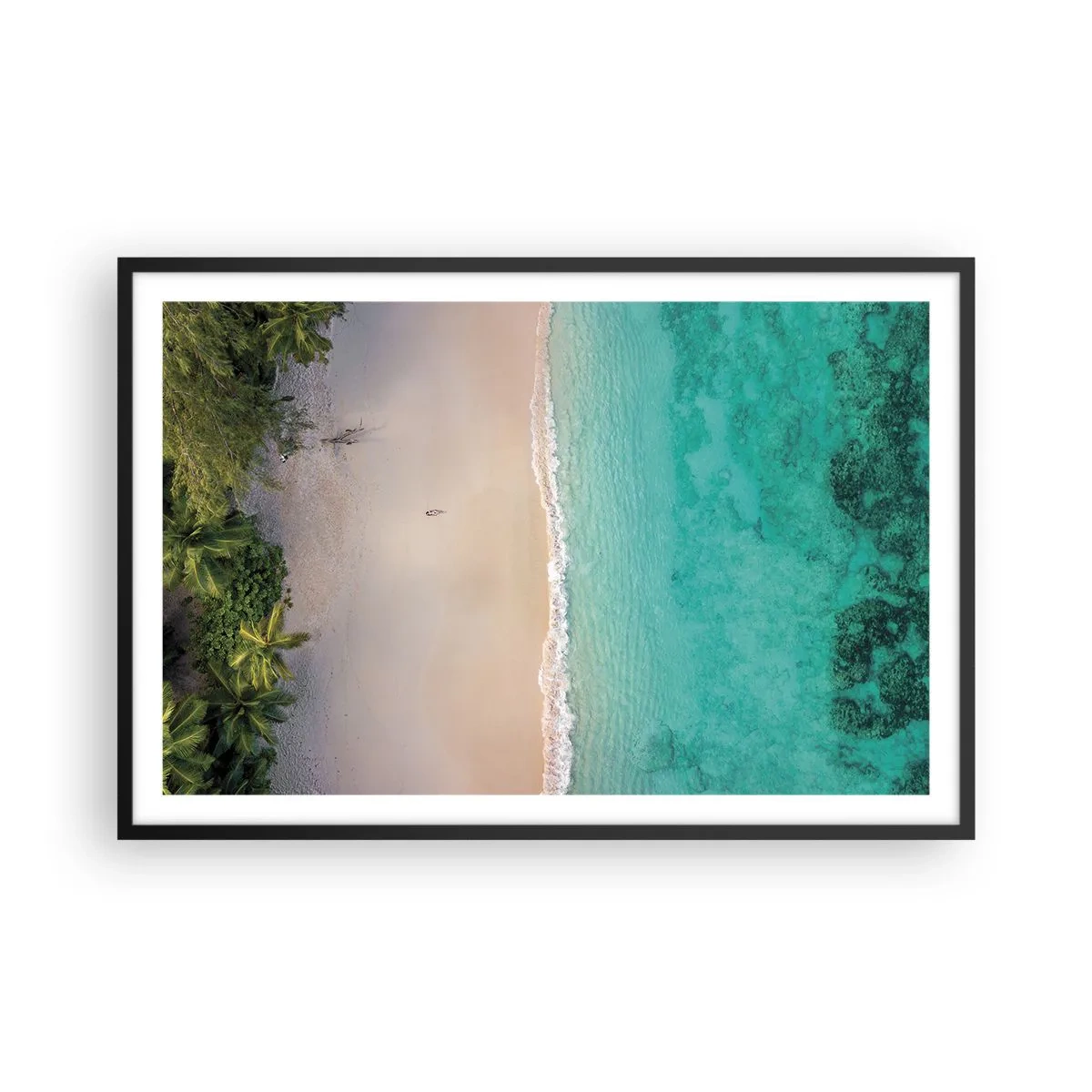 Pôster com moldura preta - Praia do paraíso - 91x61 cm