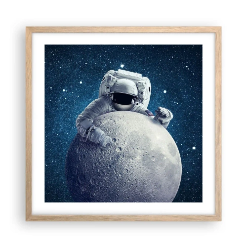Pôster com moldura de carvalho claro - Coringa do espaço - 50x50 cm