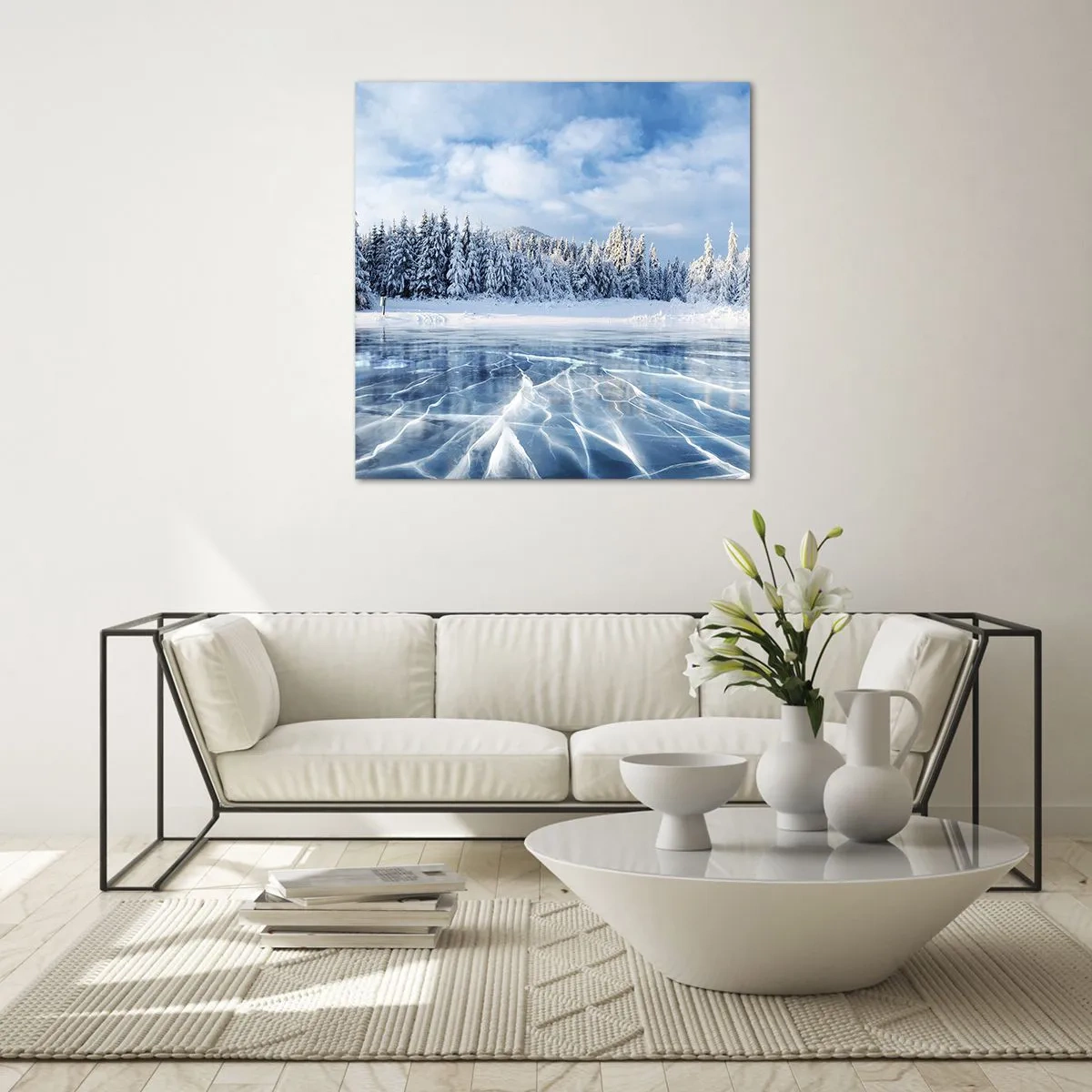 Quadro em vidro - Vista deslumbrante e cristalina - 70x70 cm