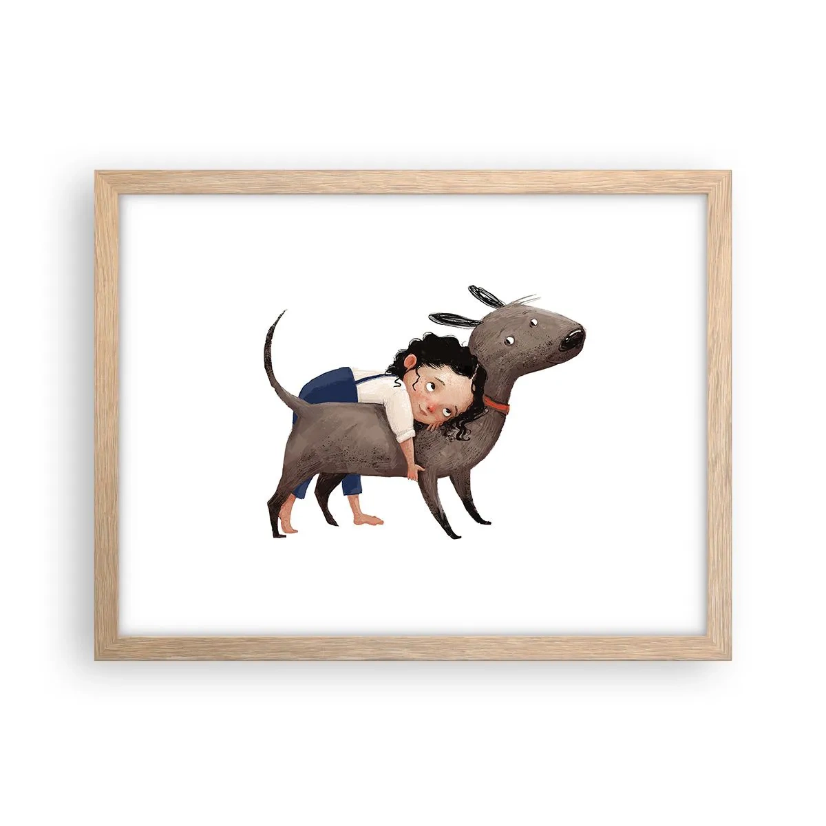 Pôster com moldura de carvalho claro - Melhores amigos - 40x30 cm