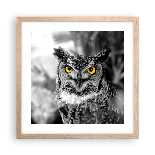 Pôster com moldura de carvalho claro - Nada pode ser escondido - 40x40 cm