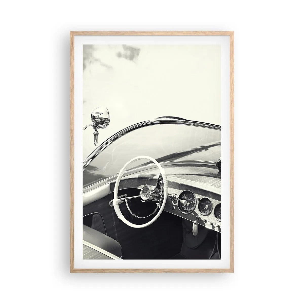 Pôster com moldura de carvalho claro - Tempo para os ricos - 61x91 cm