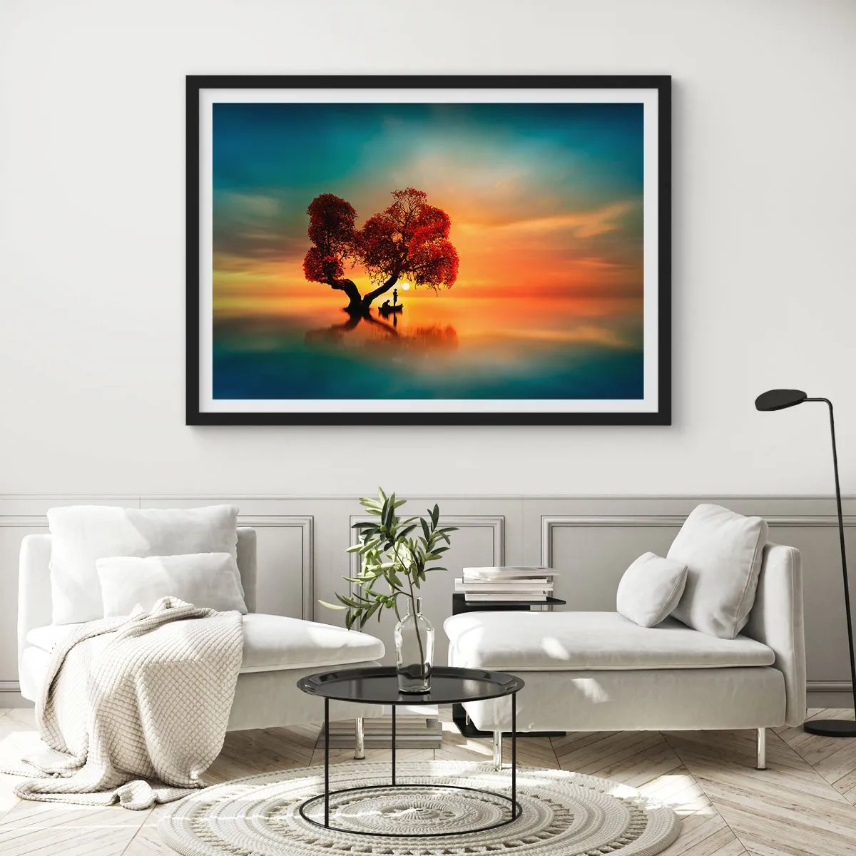 Pôster com moldura preta - A distância e o silêncio do mundo - 100x70 cm