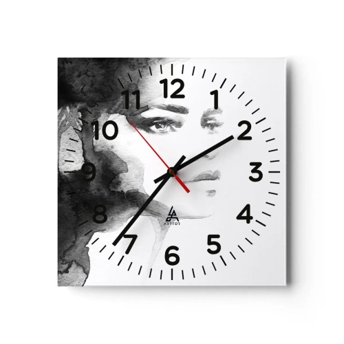 Relógio de parede - Relógio em vidro - Feita de mistério e névoa - 40x40 cm