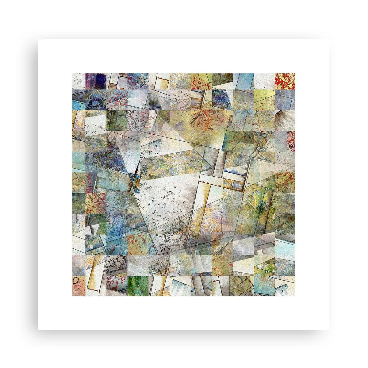 Pôster - Embaralhamento geométrico - 30x30 cm