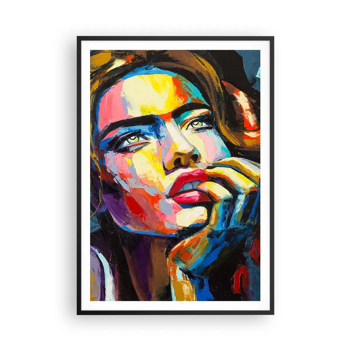 Pôster com moldura preta - Sonhos como pássaros voando no céu - 70x100 cm