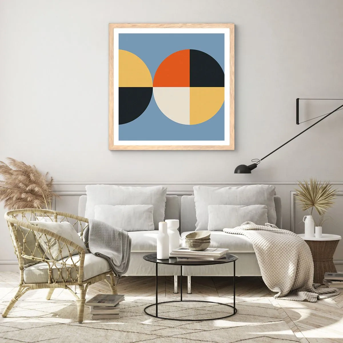 Pôster com moldura de carvalho claro - Verja e conte - 60x60 cm