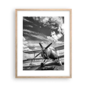 Pôster com moldura de carvalho claro - Mal posso esperar! - 40x50 cm