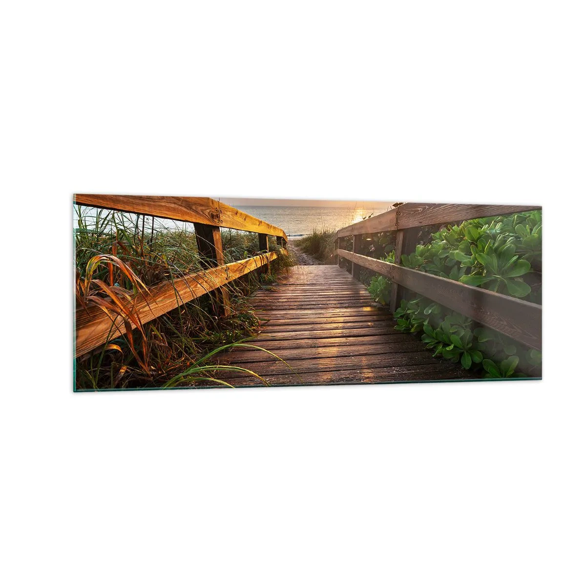 Quadro em vidro - Direto para a costa - 140x50 cm