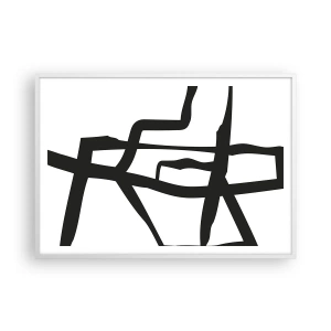 Pôster em moldura branca - Projeto preto e branco - 100x70 cm