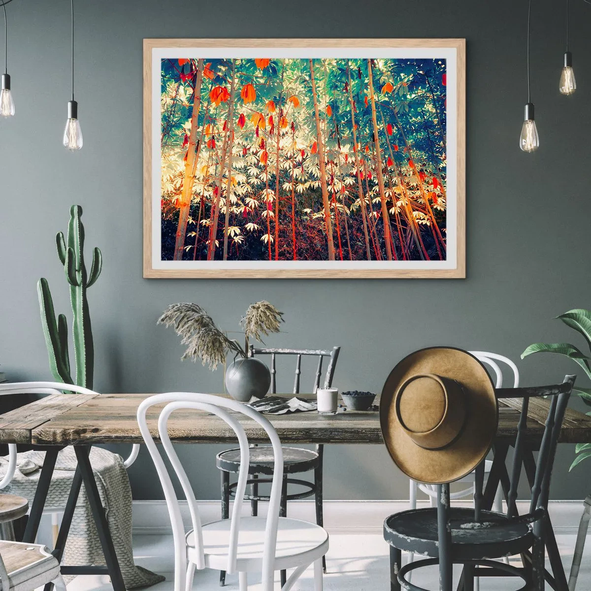 Pôster com moldura de carvalho claro - A vida secreta das folhas - 100x70 cm