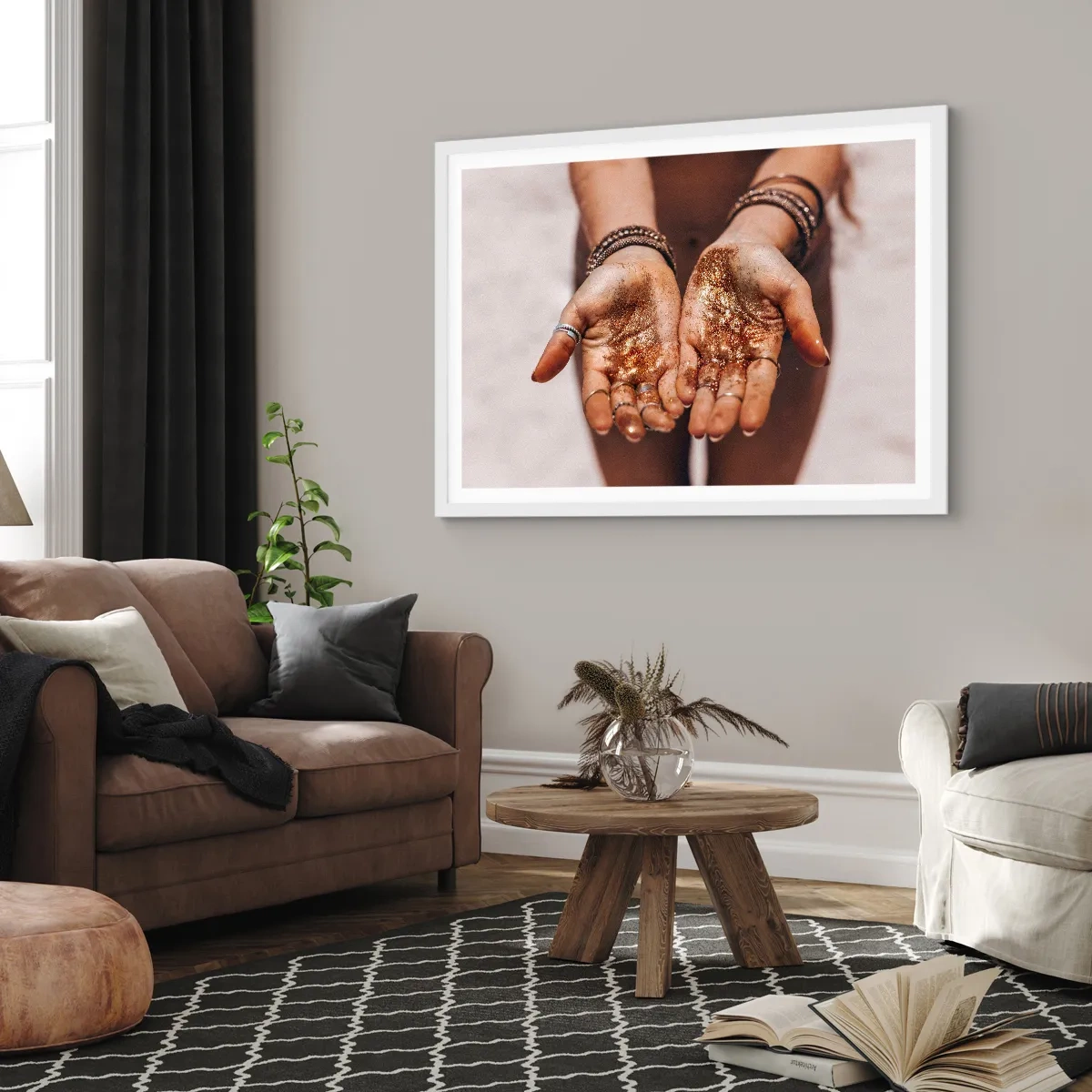 Pôster em moldura branca - Um presente para si - 91x61 cm