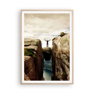 Pôster com moldura de carvalho claro - Como me sinto?! - 70x100 cm