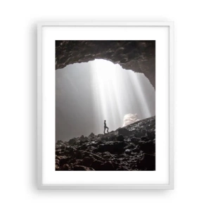 Pôster em moldura branca - Gruta luminosa - 40x50 cm