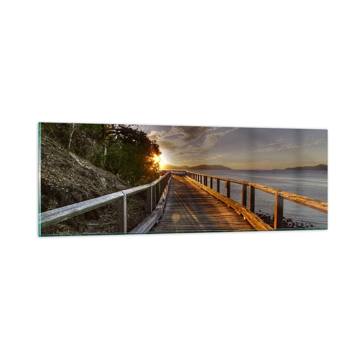 Quadro em vidro - Caminhada constante em direção ao sol - 90x30 cm