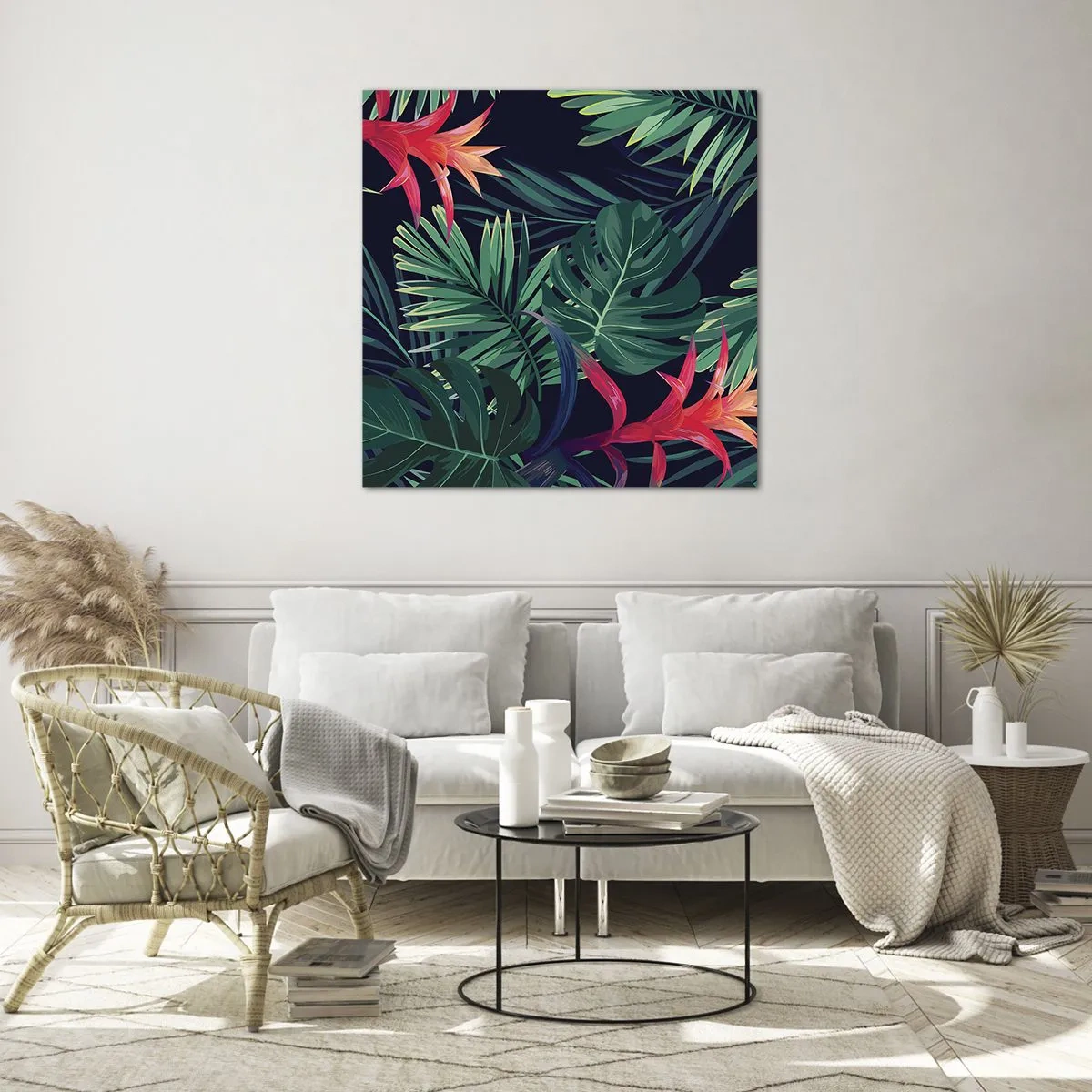 Quadro em vidro - Queimar em verde - 60x60 cm