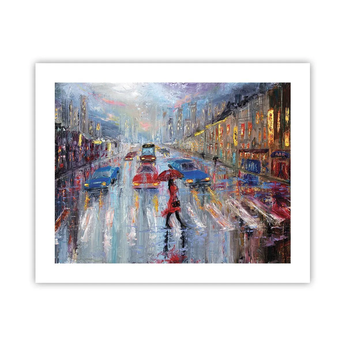 Pôster - Tarde chuvosa na cidade - 50x40 cm