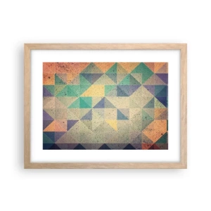 Pôster com moldura de carvalho claro - República dos triângulos - 40x30 cm