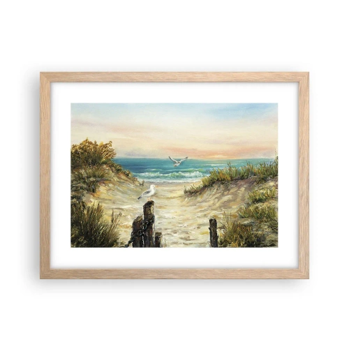 Pôster com moldura de carvalho claro - Refúgio sem vento - 40x30 cm