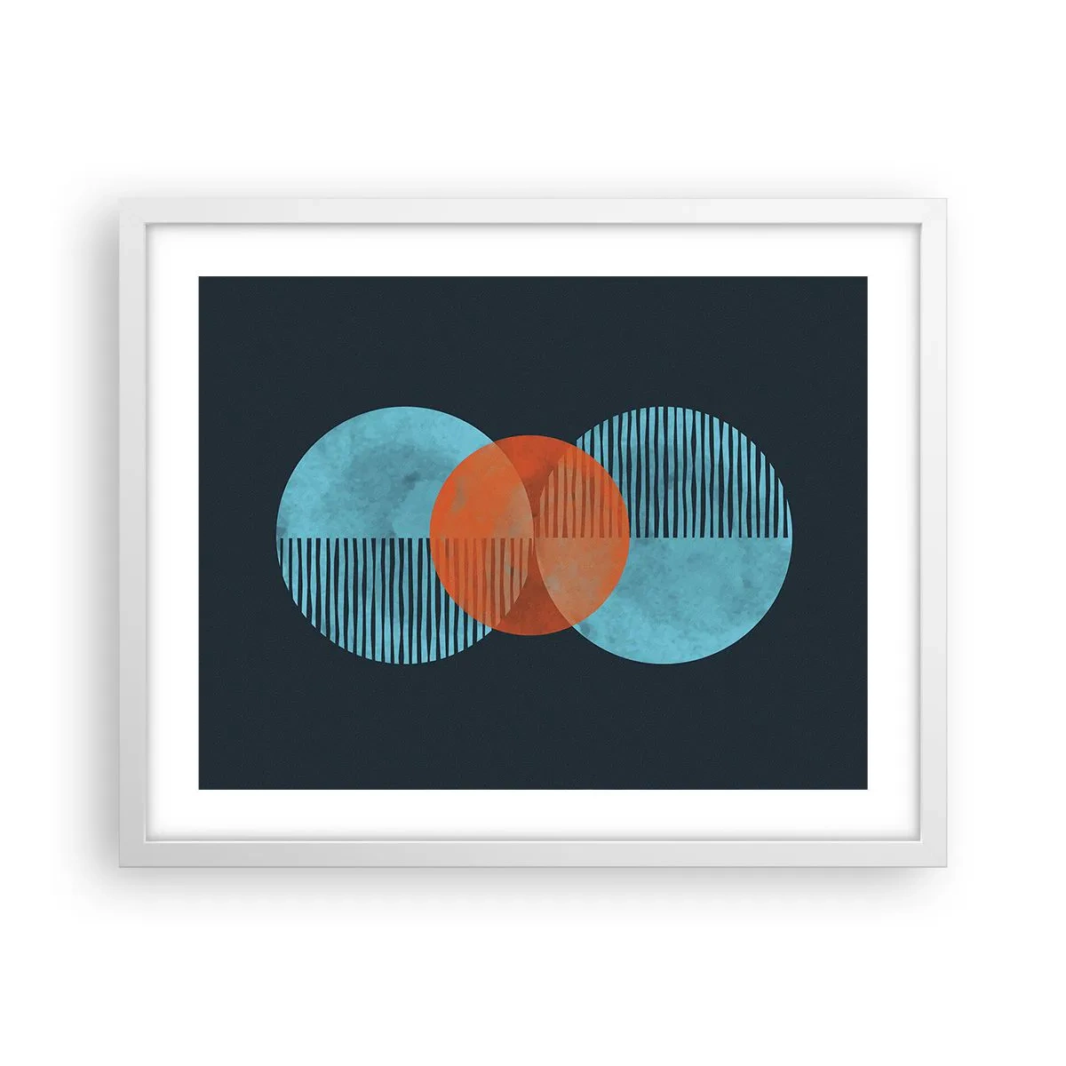 Pôster em moldura branca - Obras de arte simétricas - 50x40 cm