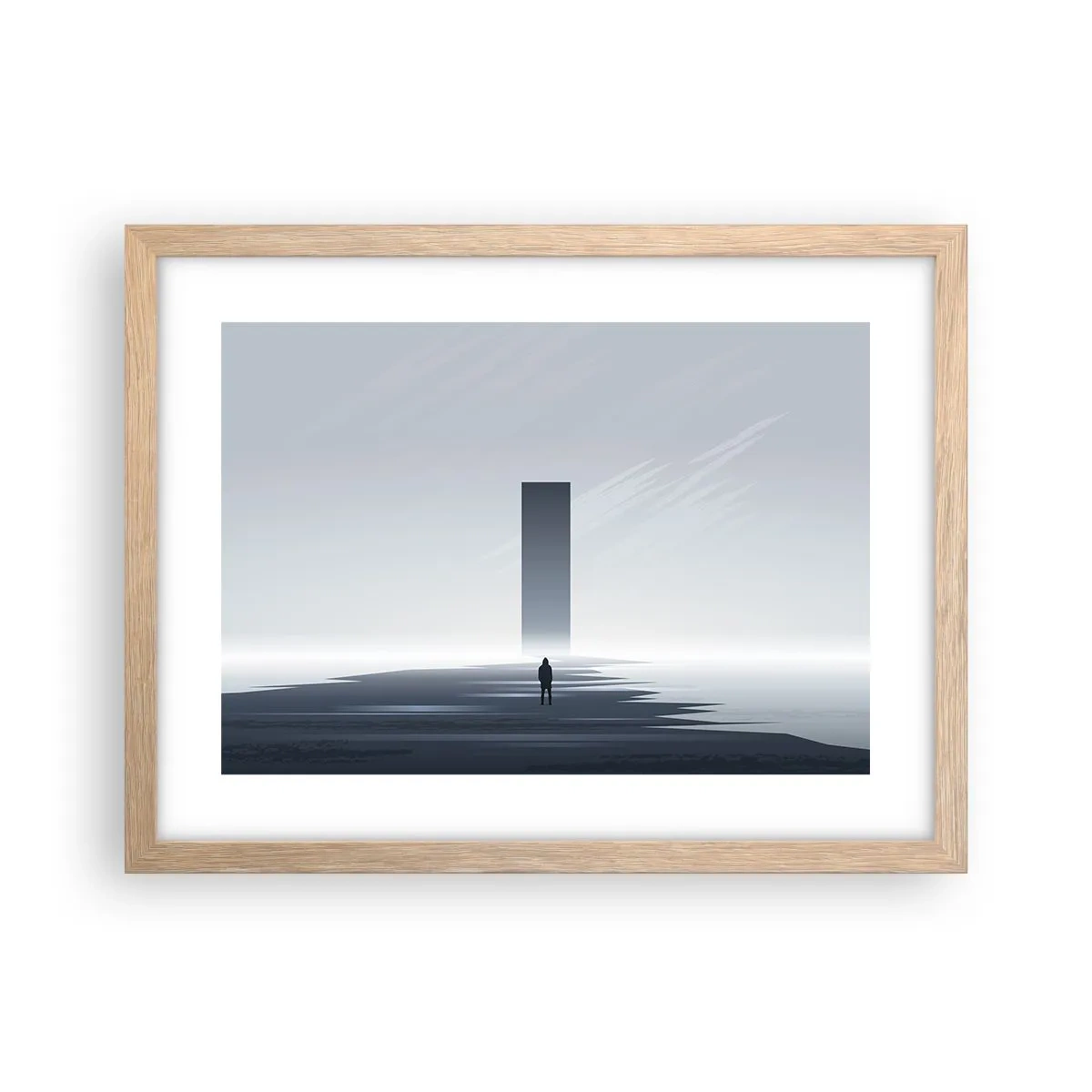 Pôster com moldura de carvalho claro - Oportunidade ou ameaça? - 40x30 cm