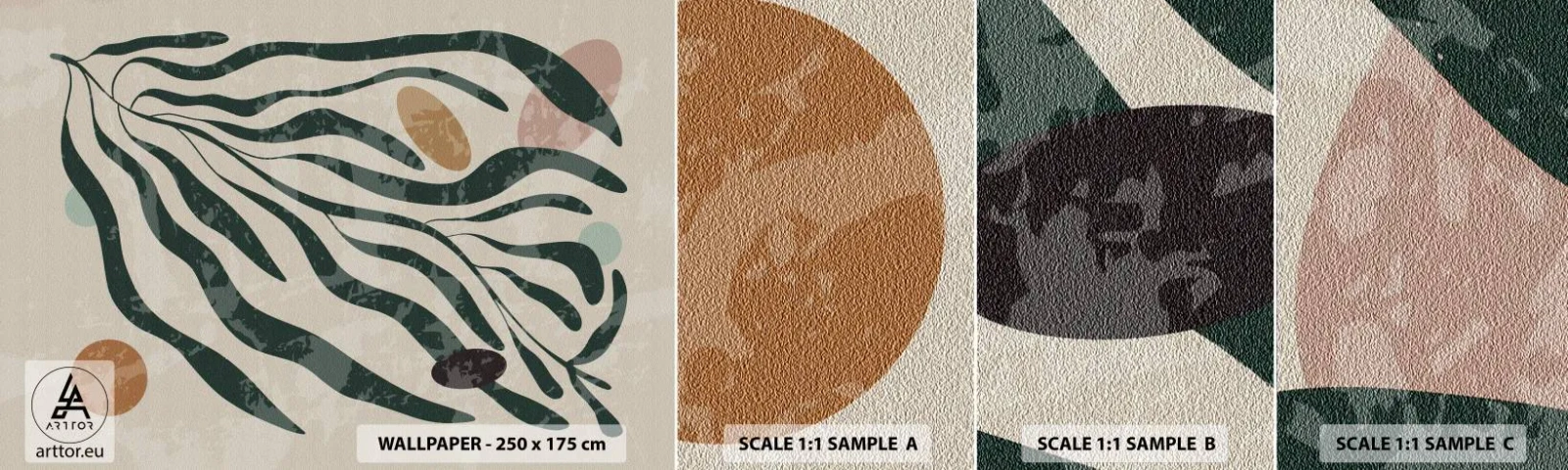 Amostra de papel de parede autocolante Deluxe Sticker - Entre a vegetação - Boho, Plantar, Moderno - 100x30 cm