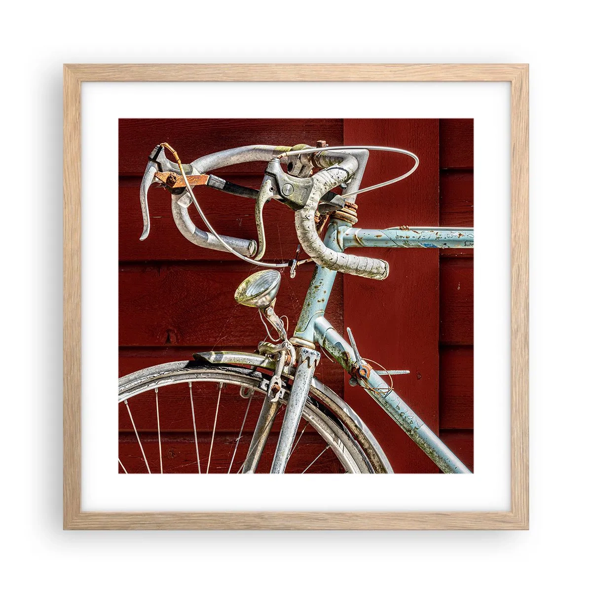 Pôster com moldura de carvalho claro - Feito para vencer - 40x40 cm